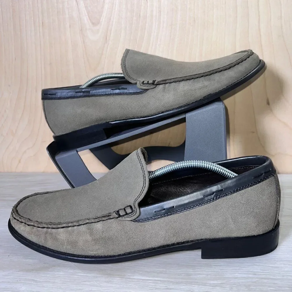 John Varvatos USA Star Slip-on Loafers‎ Brown / Grey Suede 7475 Men's 10M